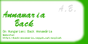 annamaria back business card